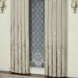 Lunata Wide Tailored Curtain Pair Sand