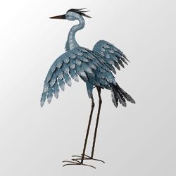 Blue Heron Wings Out Sculpture