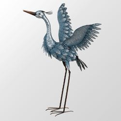 Blue Heron Wings Up Sculpture