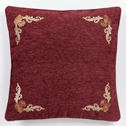 Tosca European Pillow with Embroidered Sham Burgundy
