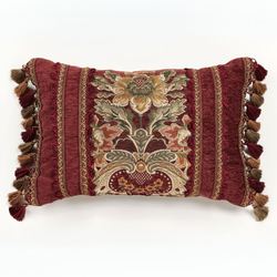 Tosca Tasseled Rectangle Pillow Burgundy