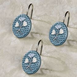Capri II Shower Hooks Blue 12 Piece Set