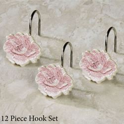 Dublin Rose II Sheer Shower Curtain Ecru 72 x 72