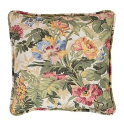Virginia Floral Piped Pillow Multi Warm 17 Square
