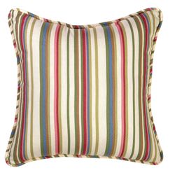 Virginia Striped Piped Pillow Multi Warm 17 Square