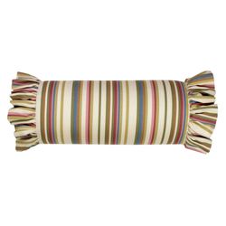 Virginia Ruffled Neckroll Pillow Multi Warm