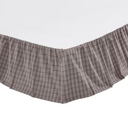 Florette Plaid Gathered Bedskirt Brown