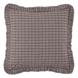 Florette Plaid Ruffled European Sham Brown