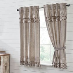 Florette Ruffled Curtain Pair Brown 72 x 63