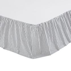 Sawyer Mill Black Striped Gathered Bedskirt