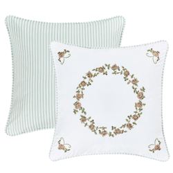 Rialto II Reversible Embroidered Pillow Sage 16 Square