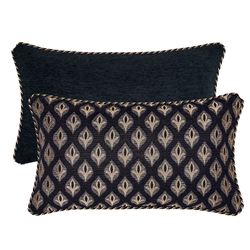 Savoy Reversible Foulard Rectangle Pillow Black