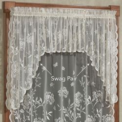 Summerfield Lace Swag Valance Pair Ecru 72 x 38