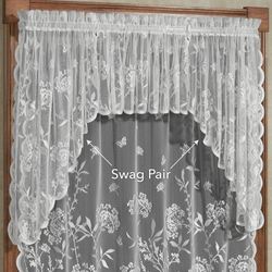 Summerfield Lace Swag Valance Pair White 72 x 38