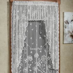 Summerfield Lace Long Swag Valance Pair White 72 x 63