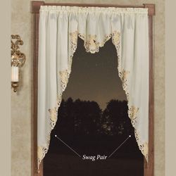 Angelica Long Swag Valance Pair Ivory 60 x 63