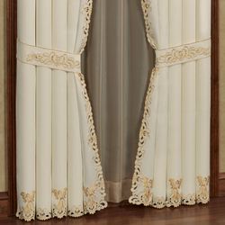Angelica Curtain Pair Ivory 84 x 84