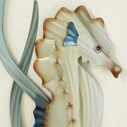 Seahorse with Shells Wall Art Multi Metallic