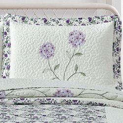 Carnation Rose Quilted Sham Lavender Standard