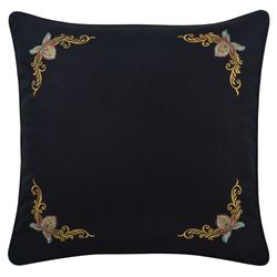Stefania Embroidered European Sham Black
