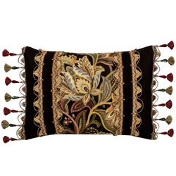 Stefania Tasseled Rectangle Pillow Black