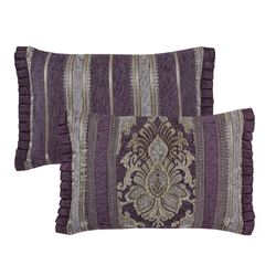 Dominique Reversible Flanged Rectangle Pillow Lavender