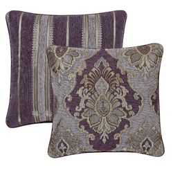 Dominique Reversible Damask Pillow Lavender 20 Square