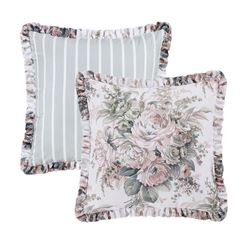 Estelle Blush Reversible Ruffled Pillow 16 Square