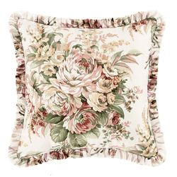 Estelle II Reversible Ruffled Pillow Peach 16 Square