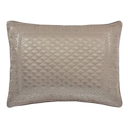 Lyndon Quilted Embroidered Sham Light Taupe