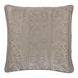 Lyndon Damask Embroidered Pillow Light Taupe 18 Square