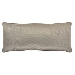 Lyndon Quilted Embroidered Rectangle Pillow Light Taupe