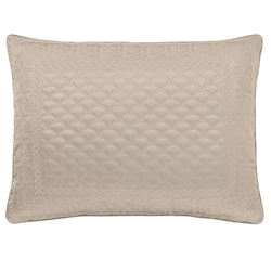 Lyndon Quilted Embroidered Sham Natural