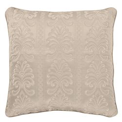 Lyndon Damask Embroidered Pillow Natural 18 Square