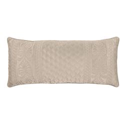 Lyndon Quilted Embroidered Rectangle Pillow Natural