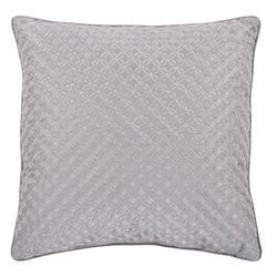 Lyndon Foulard Embroidered Pillow Silver 16 Square