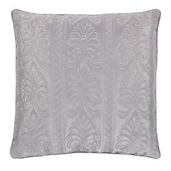 Lyndon Damask Embroidered Pillow Silver 18 Square