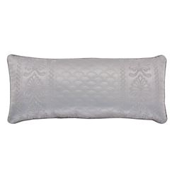 Lyndon Quilted Embroidered Rectangle Pillow Silver