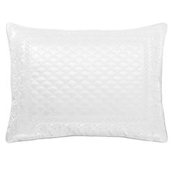 Lyndon Quilted Embroidered Sham White