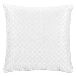 Lyndon Foulard Embroidered Pillow White 16 Square