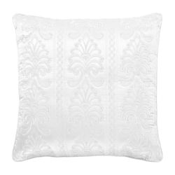 Lyndon Damask Embroidered Pillow White 18 Square