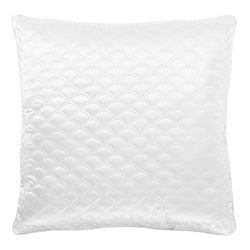 Lyndon Fan Quilted Pillow White 20 Square