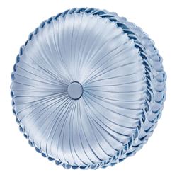 Liana Pleated Tufted Pillow Powder Blue Round