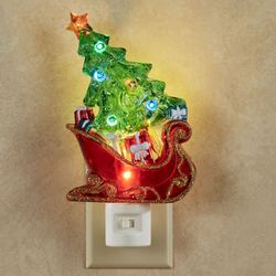 Christmas Tree in Sleigh Nightlight Red