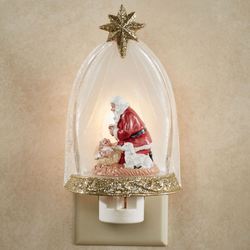 Kneeling Santa Nightlight Gold