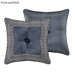 Leah Reversible Tufted Pillow Blue 18 Square