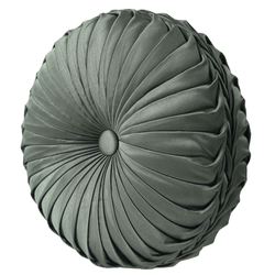 Santino Pleated Tufted Pillow Dark Green Round