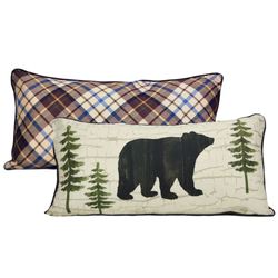 Painted Bear Reversible Rectangle Pillow Multi Warm