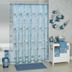 Dublin Rose Sheer Shower Curtain Blue 72 x 72