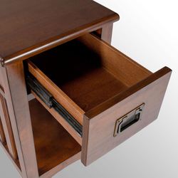 Pax Chairside Table Mission Red Oak